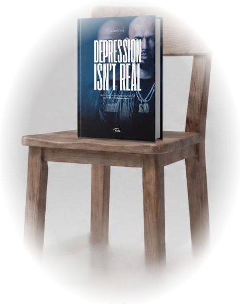 The book standing on a wooden chair